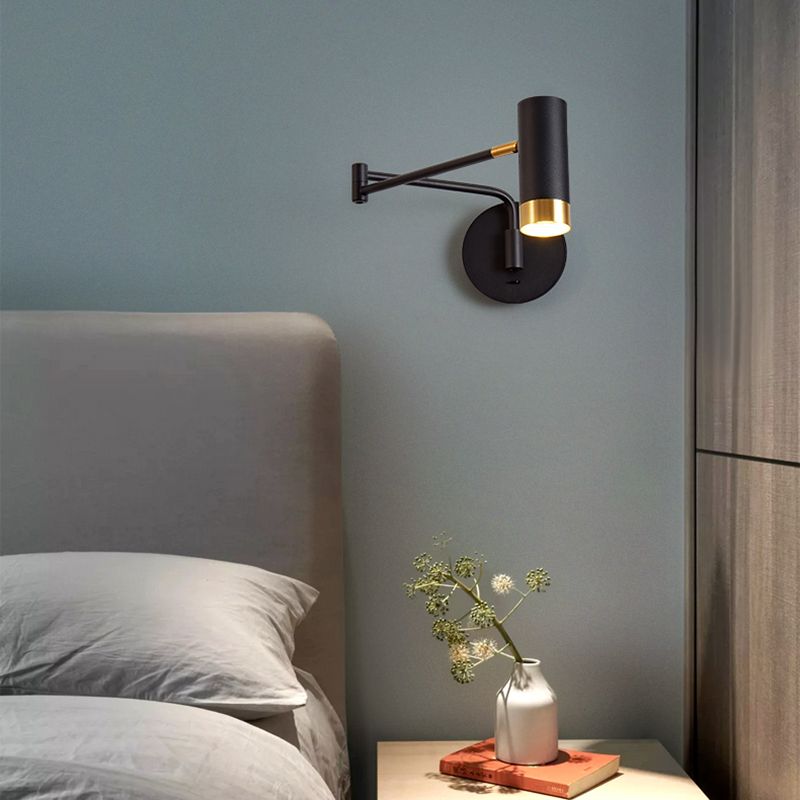 Nordic Style Metal Wall Light Swing Arm Wall Sconce for Bedroom