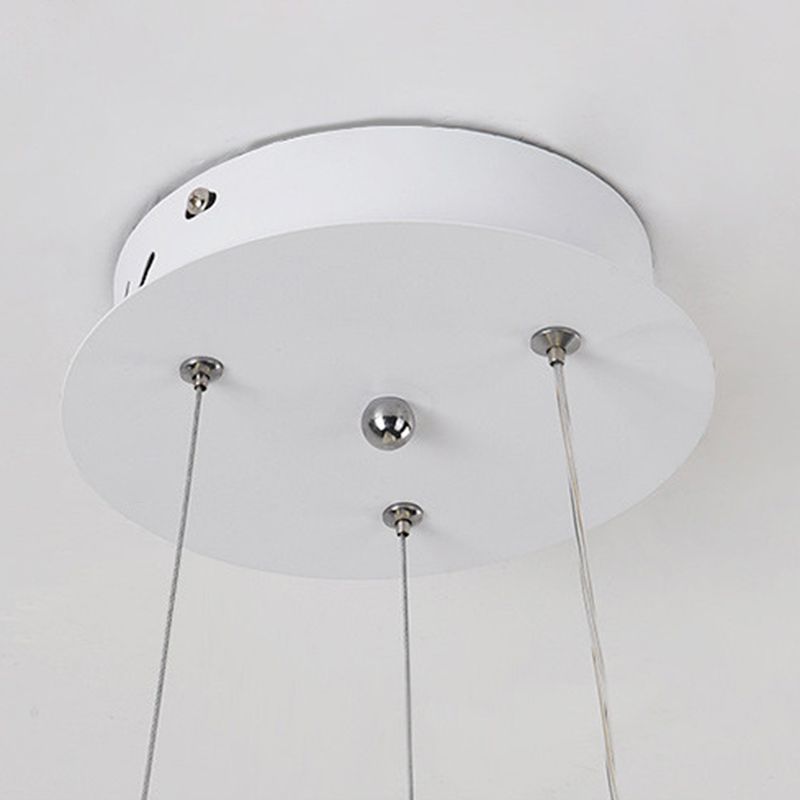 Silicone Linear LED Hanging Lamp in Modern Simplicity Lacquered Aluminium Chandelier for Dining Room