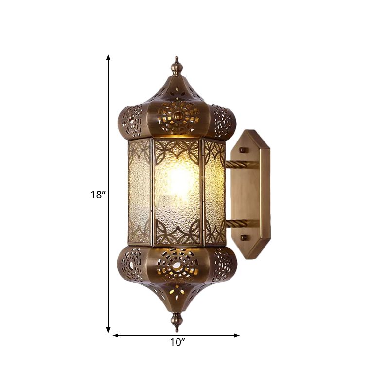 Metal Brass Wall Lighting Fixture Lantern 1 Head Traditional Wall Sconce Light for Restaurant