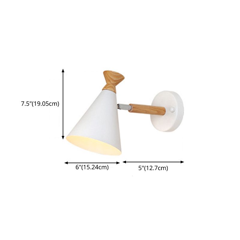 Cone Shaped Wall Mounted Light Nordic Metal Wall Mounted Light Fixture for Bedroom