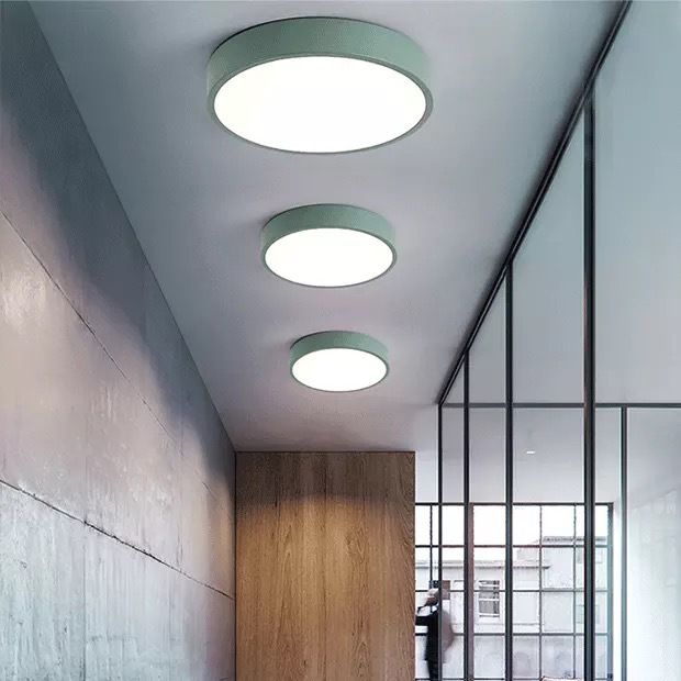 Lampada da soffitto a LED di forma rotonda stile moderno amaretto 1 luce da incasso con paralume in acrilico
