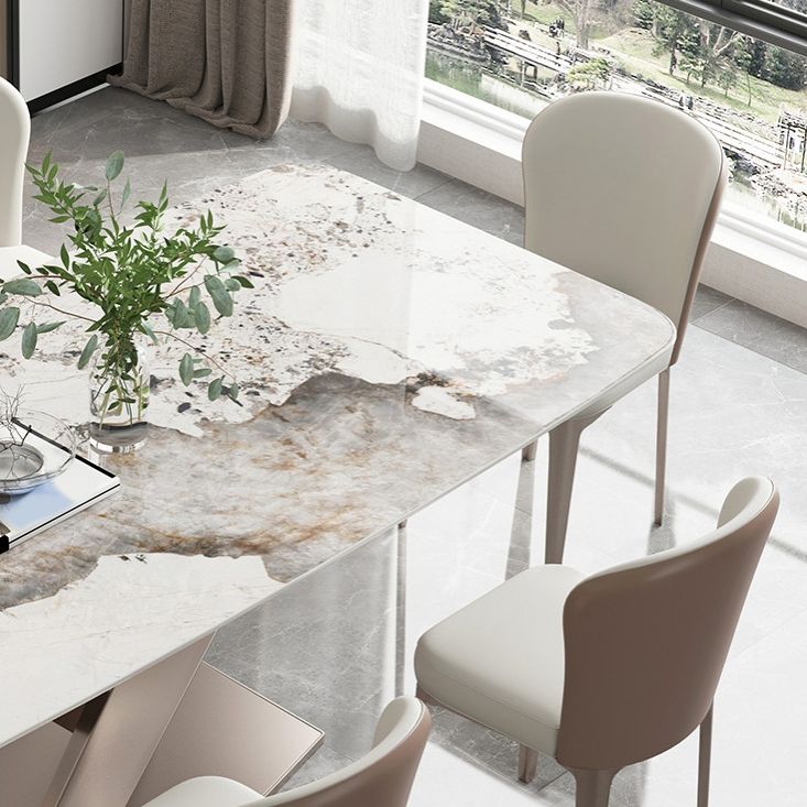 Glam Style Dinette Set for Dining Room 1/2/5/7 Pieces Glossy White Dining Table Set