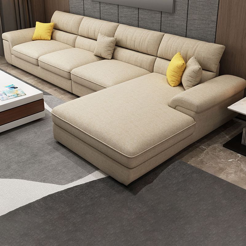 Nordic Stationary Living Room Recessed Arm Cushions Sofa Chaise