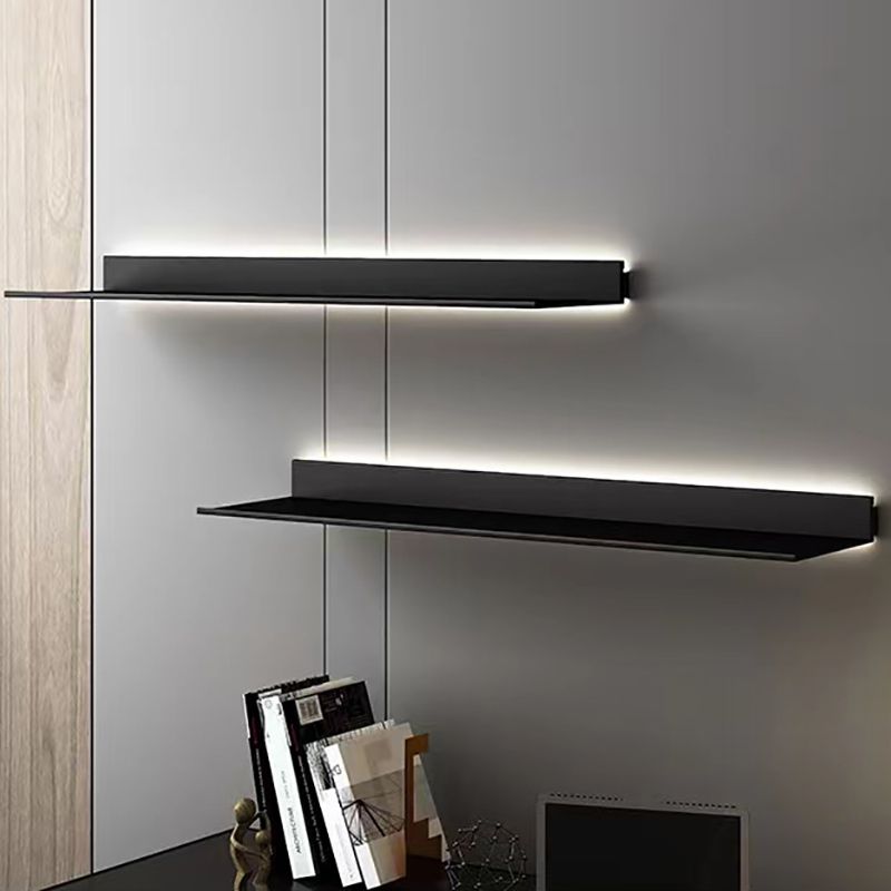 1 Shelf Metal Bookshelf Modern Floating Wall Mounted Bookcase