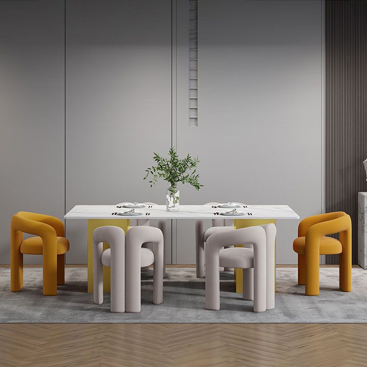 Designer Home Open Arm Chair Velvet Matte Finish Dining Chair