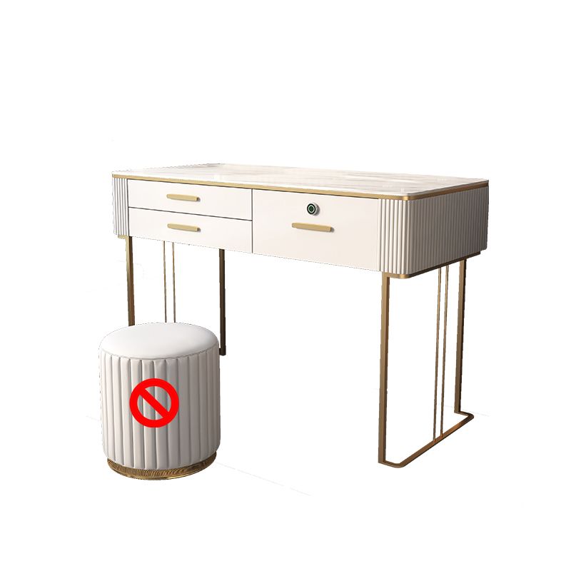 Glam Wood Make-up Vanity Slate Top Vanity Dressing Table with Drawer