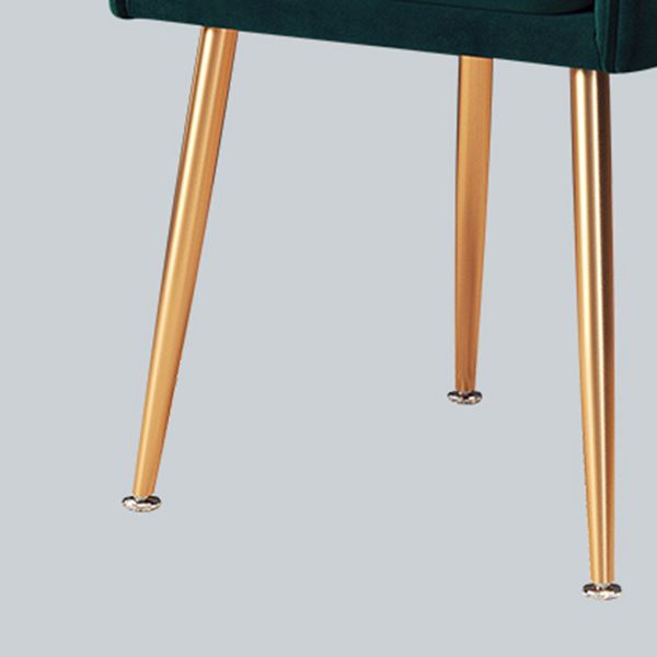 Fauteuil de salle à manger rembourré avec pieds en métal (Ensemble de 2)