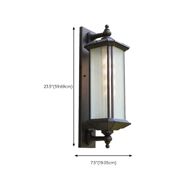 Modern Metal Wall Sconce Rectangle Shape Wall Light with Glass Shade for Living Room