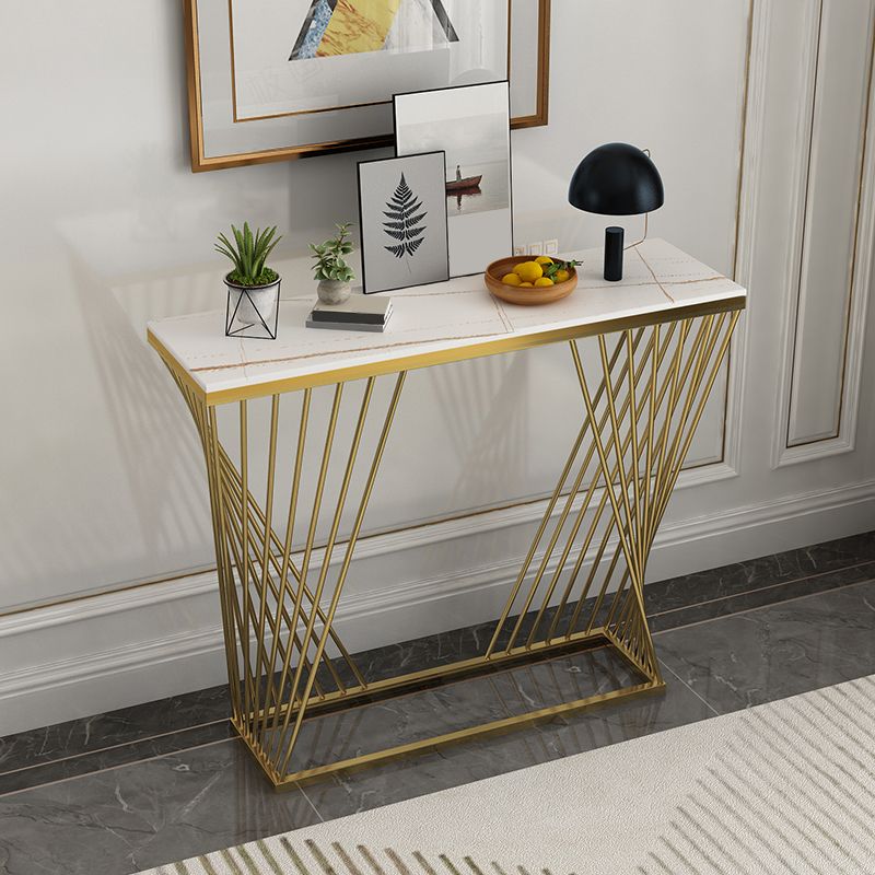11.81" W Glam Console Accent Table Antique Finish Rectangle Console Sofa Table