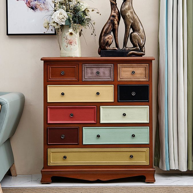 Solid Wood Nautical Storage Chest Bedroom Chest with Drawers