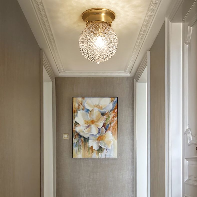 Modern Globe Flush Mount Ceiling Light Fixtures Glass 1 Light Flush Light