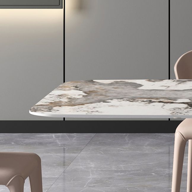 Nordic 1/4/7 Pieces Dining Set Sintered Stone Dining Table with Leather Chairs