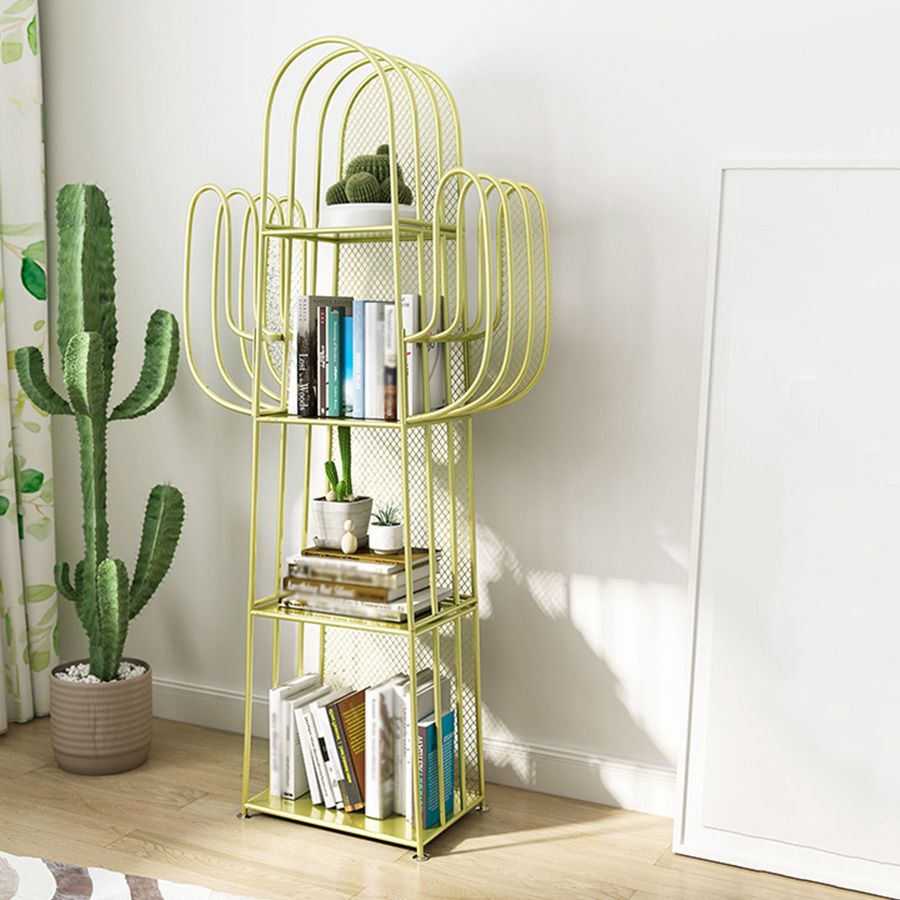 Libreria geometrica di ferro industriale chiuso libreria verticale indietro, 18,1 "l x 11,8" w x 59 "h