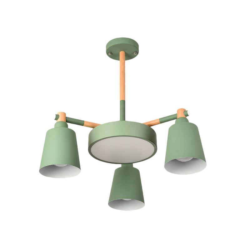 Canna grigia/verde e ciondolo tamburo moderno bulbi 3/5 lampadario a sospensione in metallo con design radiale