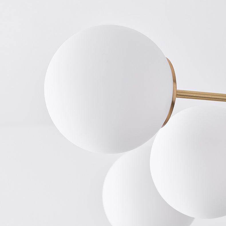 White Glass Global Hanging Chandelier Modern Style Multi Lights Ceiling Pendant Light