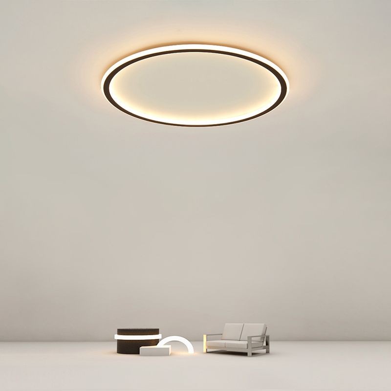 Cirkelvormige metalen plafondlamp, minimalistische stijl LED-inbouwplafondlamp