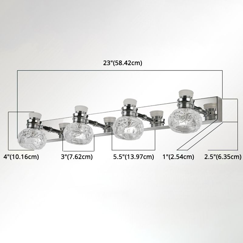 Round Bathroom Wall Lighting Fixture Crystal Minimalist Wall Mounted Lighting in Clear