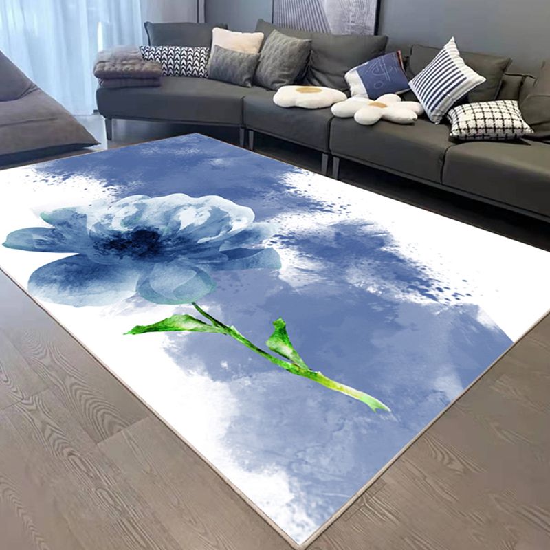 Orange Gorgeous Rug Polyester Color Block Rug Washable Rug for Drawing Room