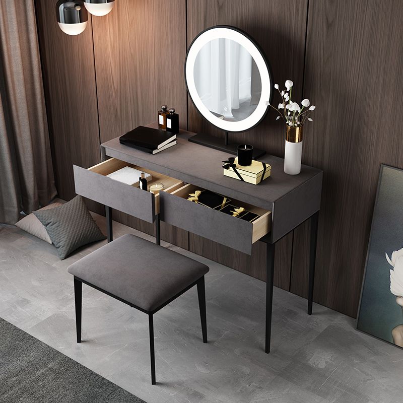 Contemporary Solid Wood Vanity Makeup Table Set 2-Drawer Vanity Dressing Table