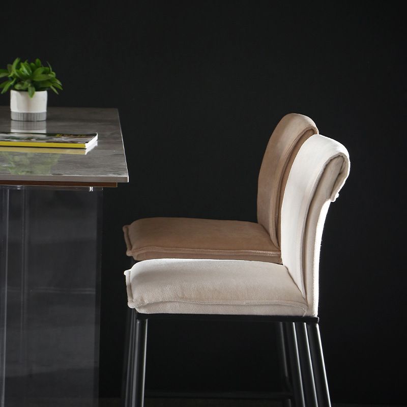 Armless Bar Stool Contemporary Low Back Dining Stool with Footrest