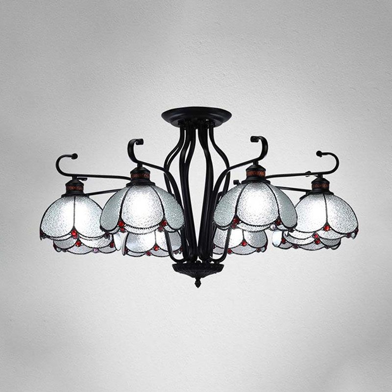 Black SmaswoPed Hanging Chandelier barocco 6/8 Luci kit di luce in vetro bianco/giallo/blu per soggiorno