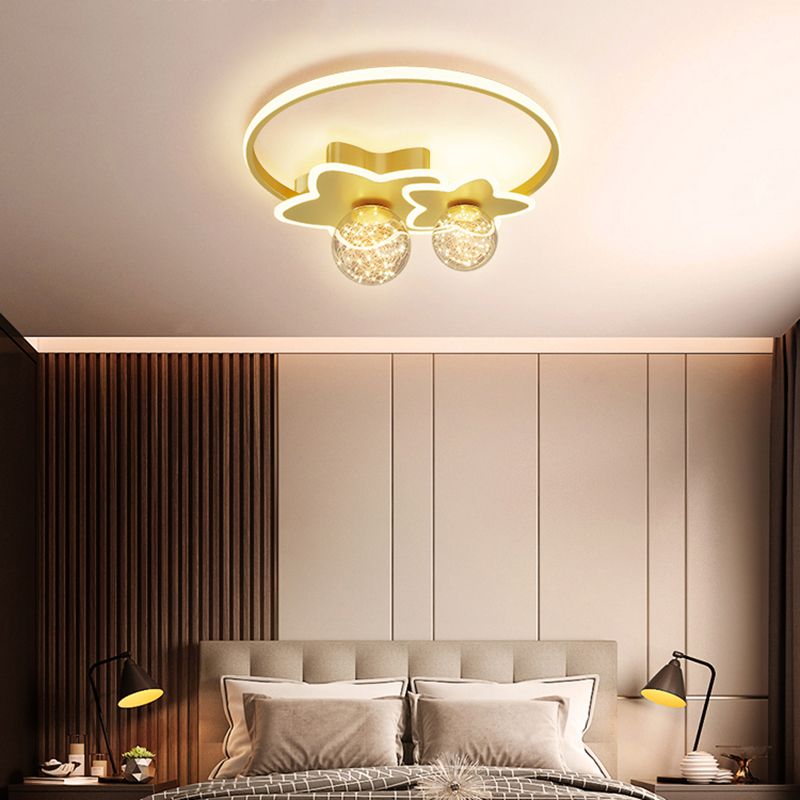 Style contemporain DEL Metal LED Flush Light Fixture Star Ceiling Flush Mount for Bedroom