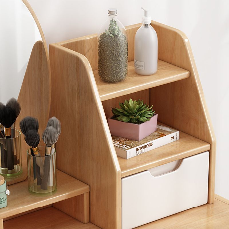 Traditional Vanity Dressing Table Set Solid Wood Vanity Makeup Table Set with Mirror