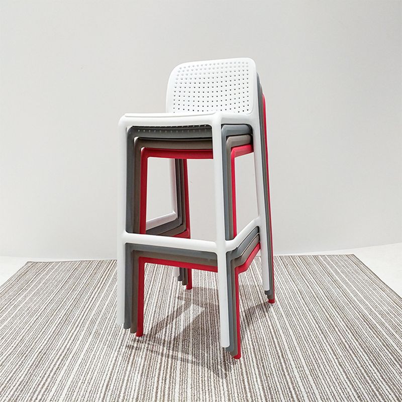 Nordic Macron Barhocker, Kunststoff, 4 Beine, Barhocker für Wohnzimmer, 4er-Set