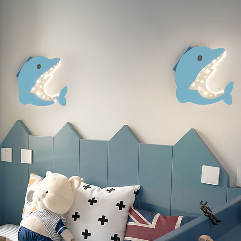 Metal Geometric Shape Wall Light Lovely Colorful LED Wall Sconce for Kid's Room