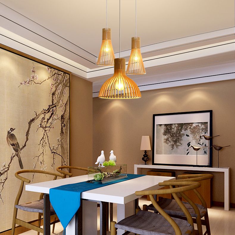 1 hängende Deckenlichter kreativer moderner Holzanhänger für Bekleidungsgeschäft