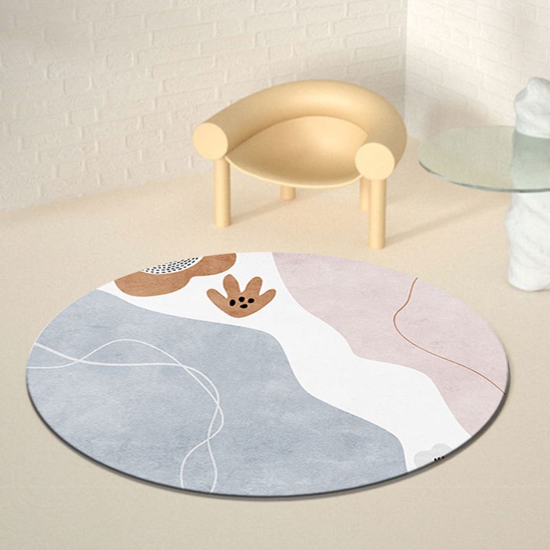 Pink Modern Carpet Polyester Color Lump Carpet Washable Carpet for Living Room