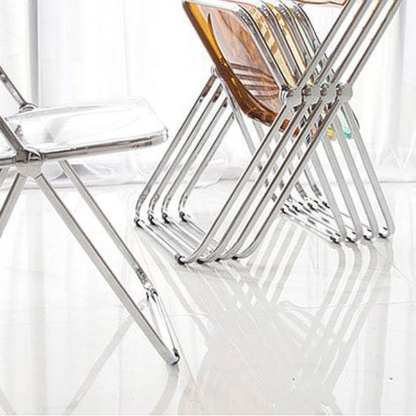 Industrial Style Plastic Dining Armless Chair Open Back Dining Side Chair