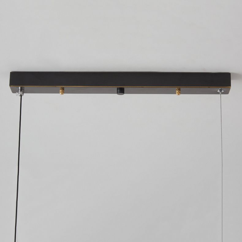 Metal/Glass Kitchen Island Lighting Modern Golden/Black Ceiling Light for Foyer