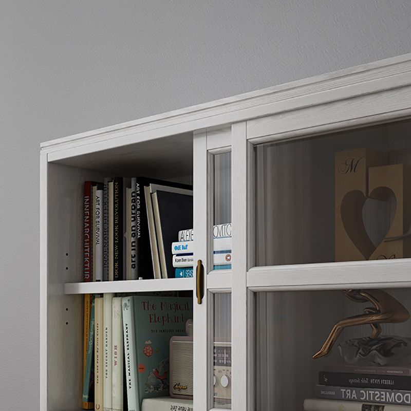 Closed Back Standard Bookshelf Wooden White Contemporary Bookcase
