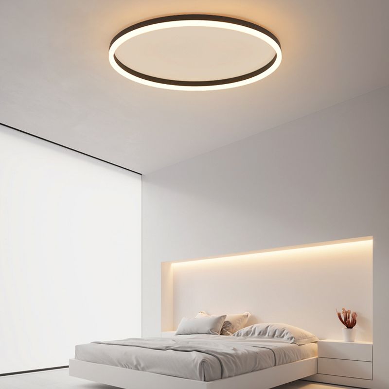 Luminaires de plafond encastrés de simplicité noire de lumière montée par plafond de LED pour le salon