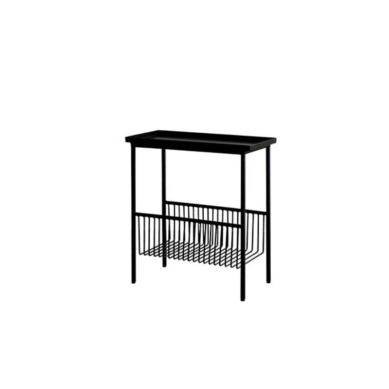 Modern Style with Storage Rack White/black Metal Iron Nightstand