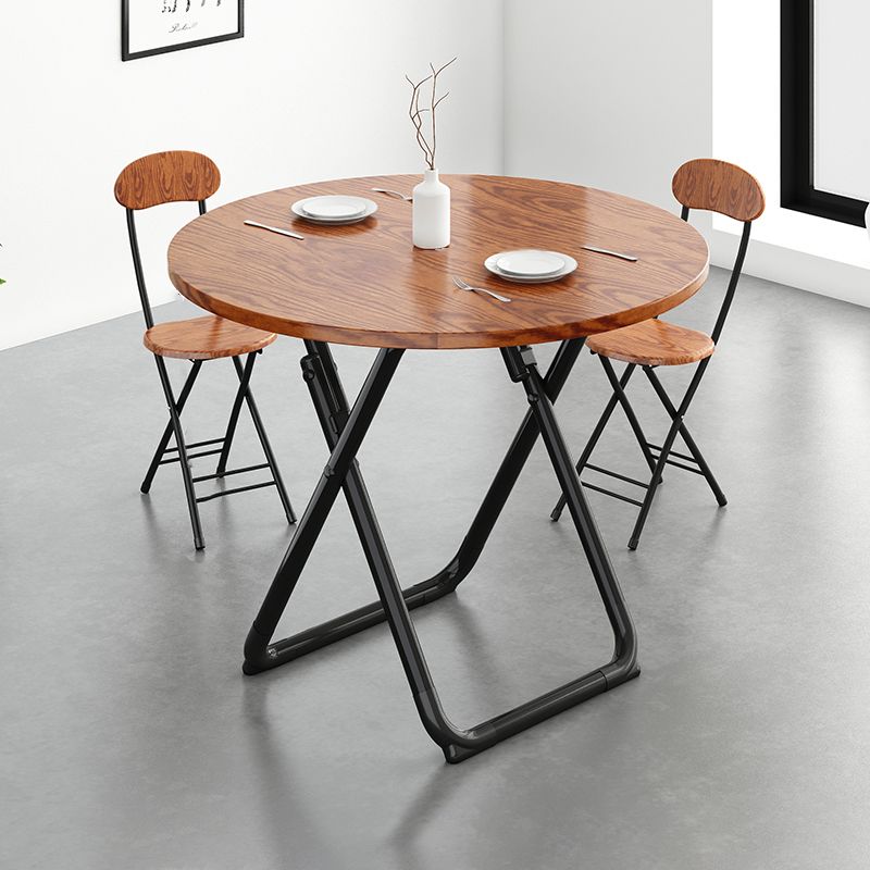 Modern Wooden Dining Room Set with Round Table Space-Saving Design Home Use Dining Table Furniture