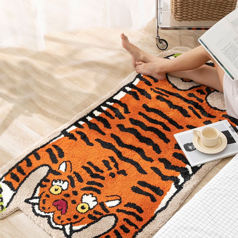 Novelty Color Mixed Modern Area Carpet Polyester Tiger Printing Indoor Rug Easy Care Carpet for Living Room
