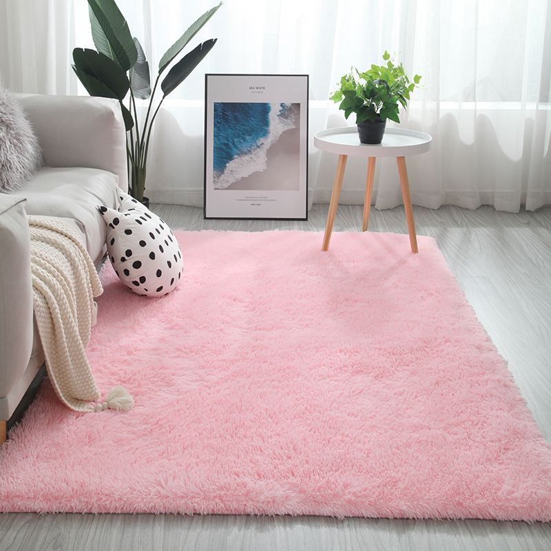 Multi Color Decoration Rug Nordic Plain Indoor Rug Faux Fur Anti-Slip Backing Washable Carpet