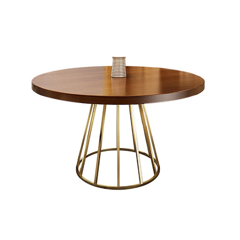 Eigentijdse ronde houten tafel Standaard hoogte eettafel met voetstuk
