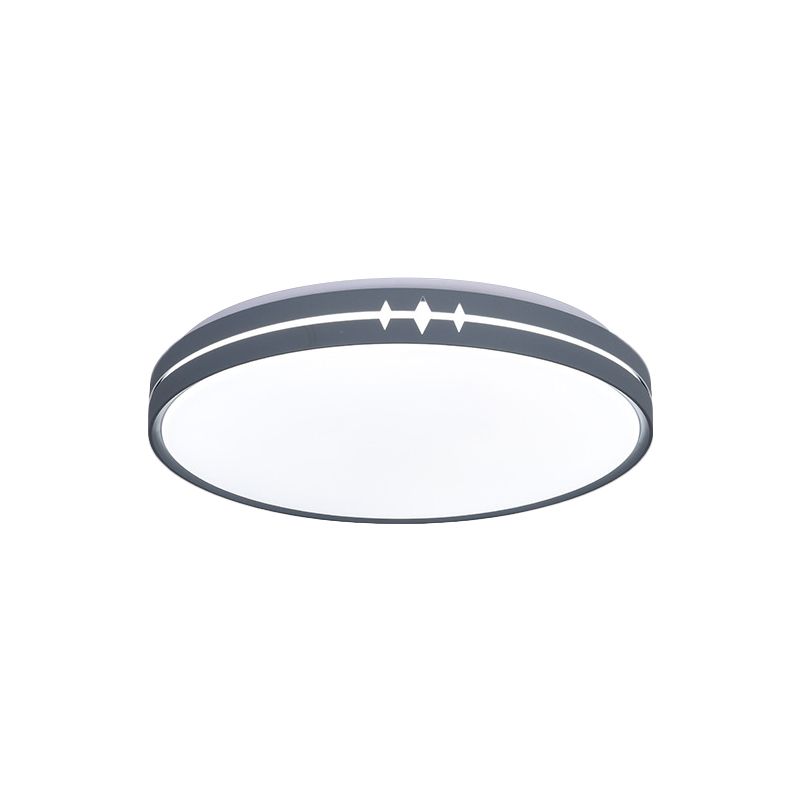 Iluminación LED de montaje de LED contemporáneo/Montaje de vaciado de techo de tambor blanco/gris/negro con sombra acrílica