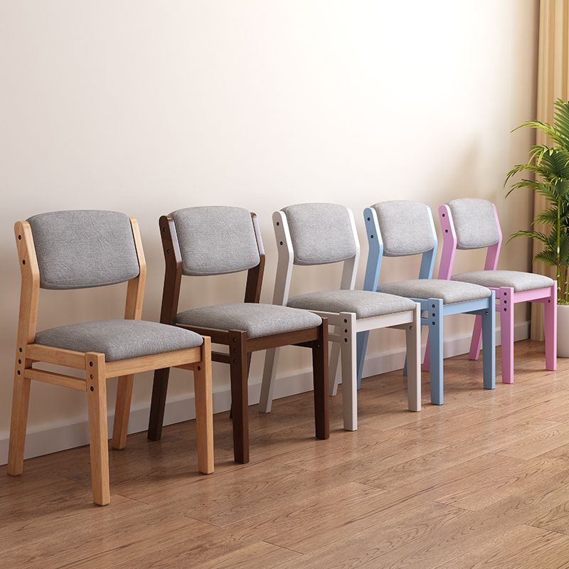 Modern Style Wood Chair Open Back Dining Side Chair with Upholstered for Dining Room