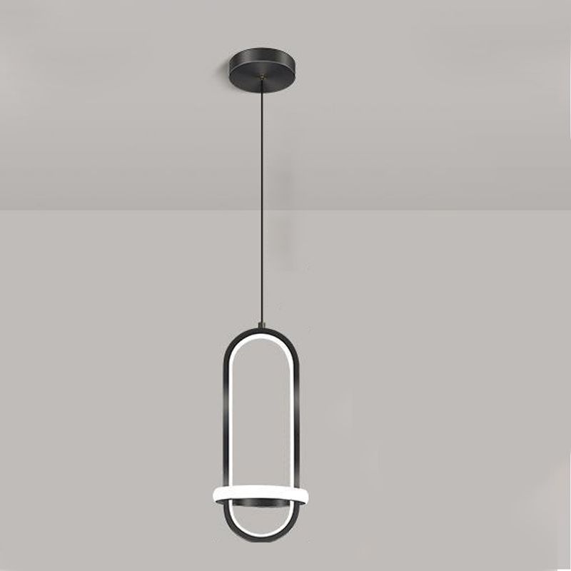 Modern Creative LED Pendant Light Aluminium Linear Indoor Hanging Lamp with Silicone Shade