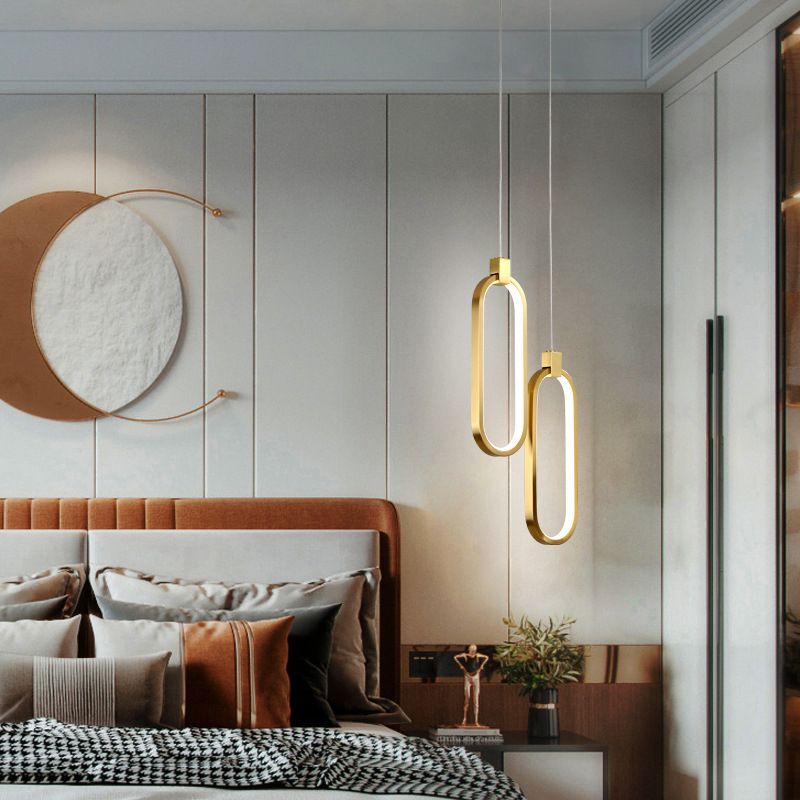 Modern Simplicity LED Pendant Light Aluminium Linear Hanging Lamp with Silicone Shade