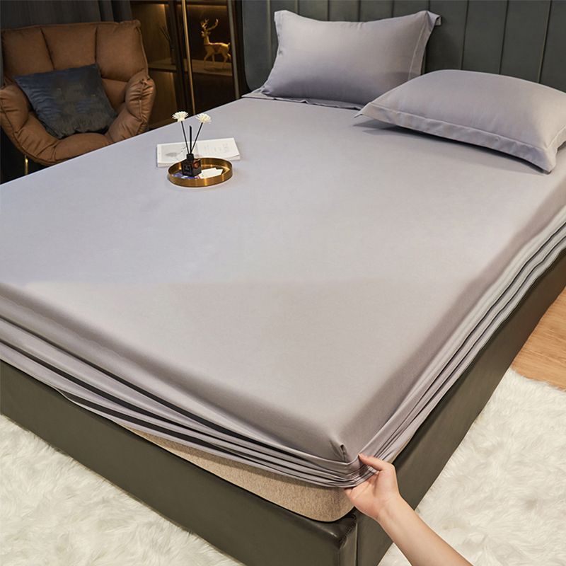 Plain Weave Sheet Solid Color Bed Sheet Breathable Cotton Fitted Sheet