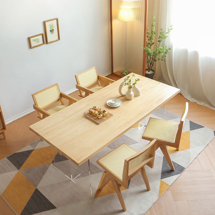 Modern Rectangle Wood Dining Table 1/3/5 Pieces Dining Set for Dining Room