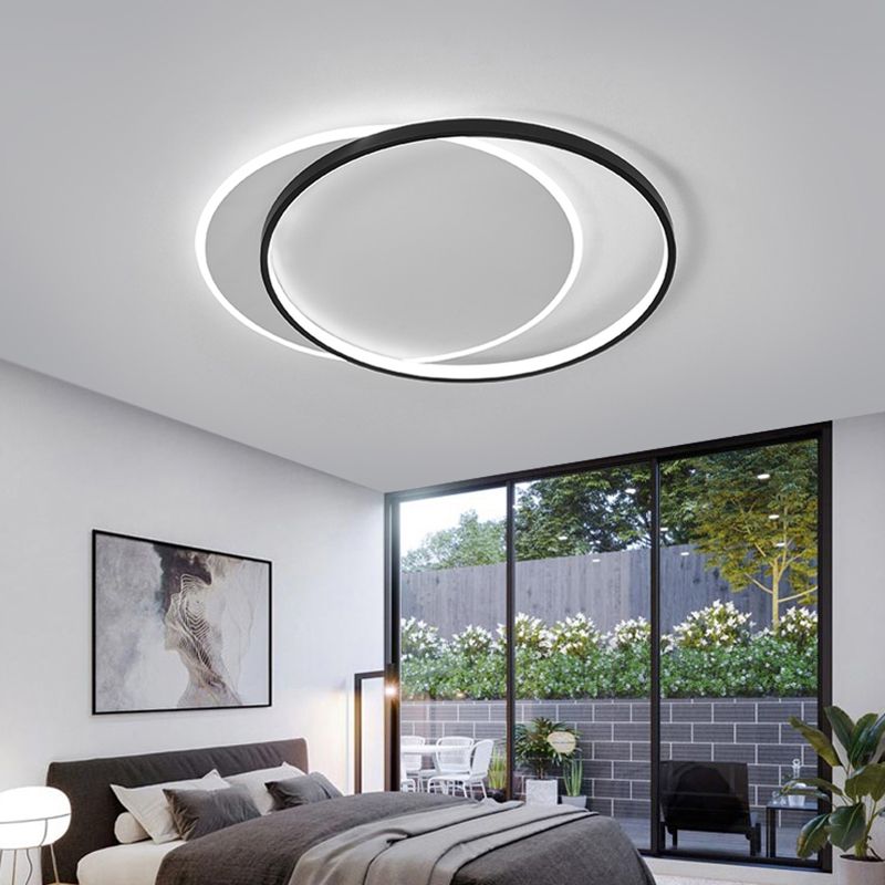 Eclipse inbouwplafondlamp Minimalistische metalen slaapkamer LED-inbouwlamp in zwart-wit