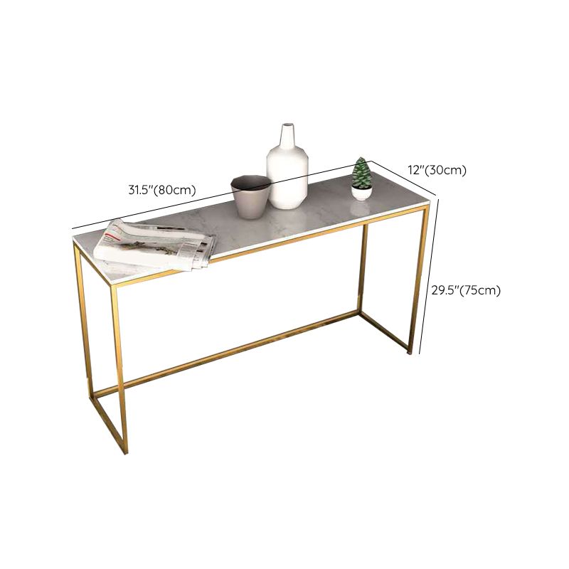 Glam Marble Console Sofa Table Gold Frame Accent Table for Hall