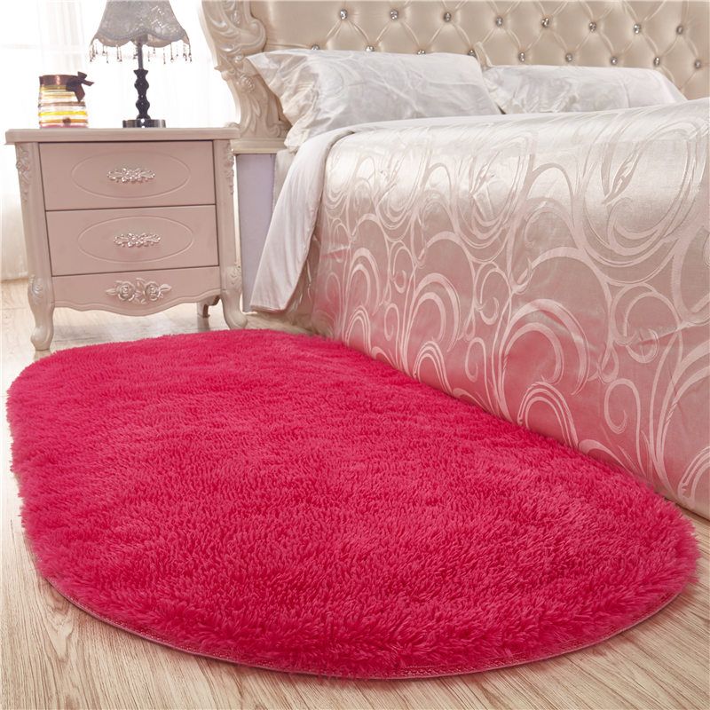 Pink Casual Rug Blending Solid Color Rug Non-Slip Backing Rug for Drawing Room