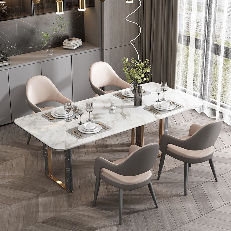 Nordic Style Metal Chair Open Back Kitchen Dining Arm Chair for Dinning Room